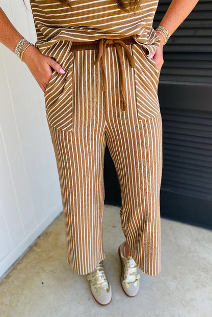 Perfect Stripe Set- Camel