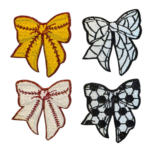 Glitter Sports Bow Patch