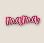 Mama Script Glitter Patch, Pink- 3.75"