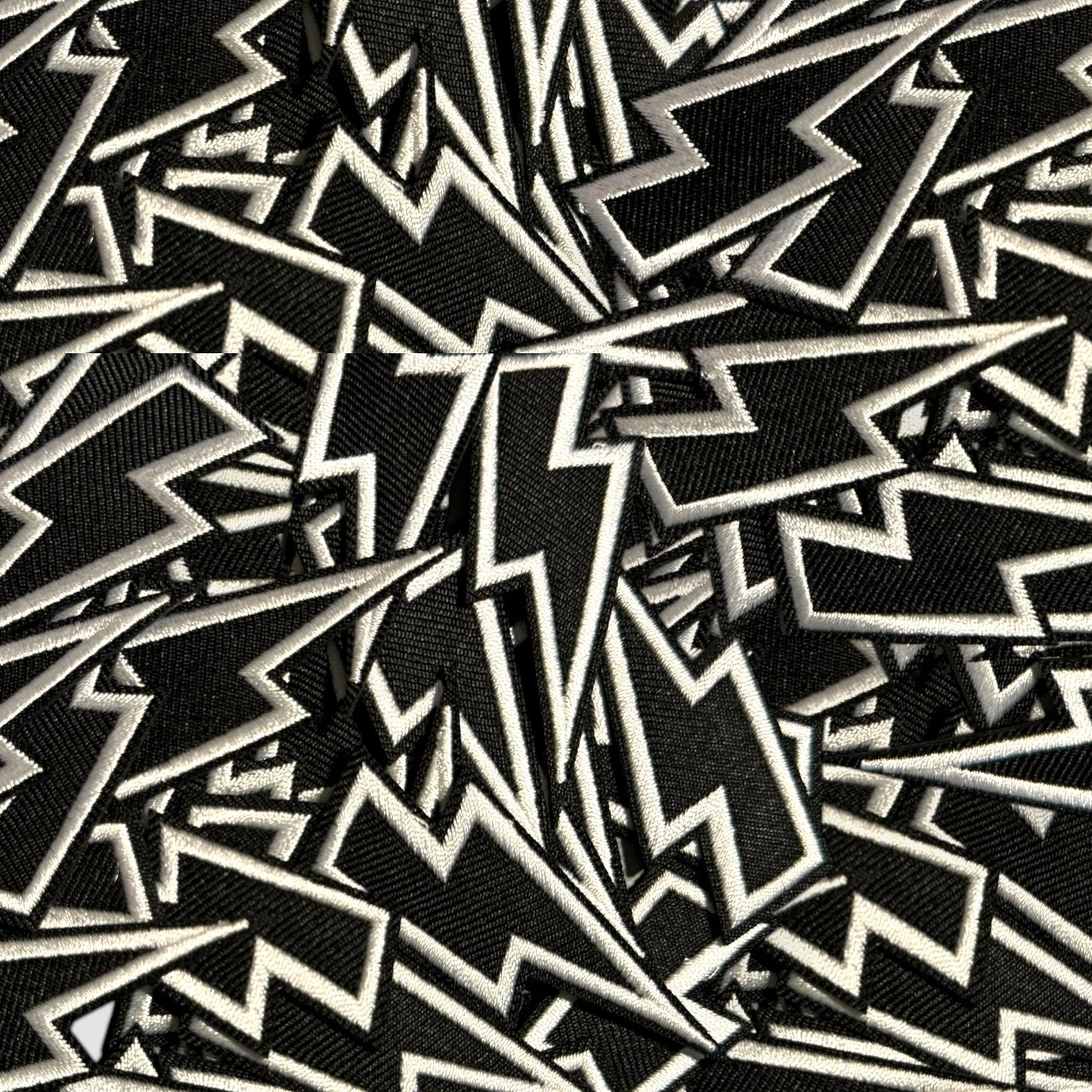 Lightening Bolt Patch, Black- 2.5"