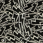 Lightening Bolt Patch, Black- 2.5"