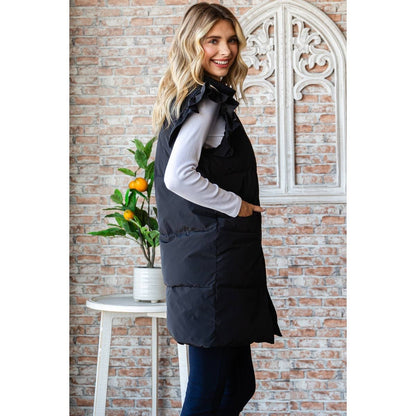 Ruffle Sleeve Puffer Vest