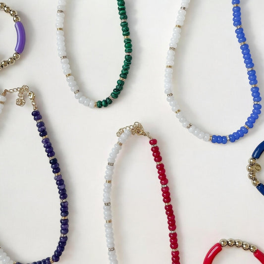 Color Block Beaded Necklace