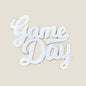 GAME DAY Chenille Glitter Large, White Patch