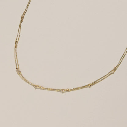 Saturn Double Layer Chain Necklace