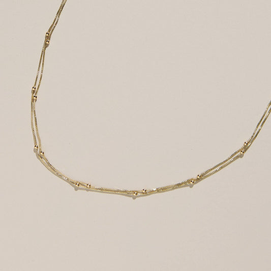 Saturn Double Layer Chain Necklace