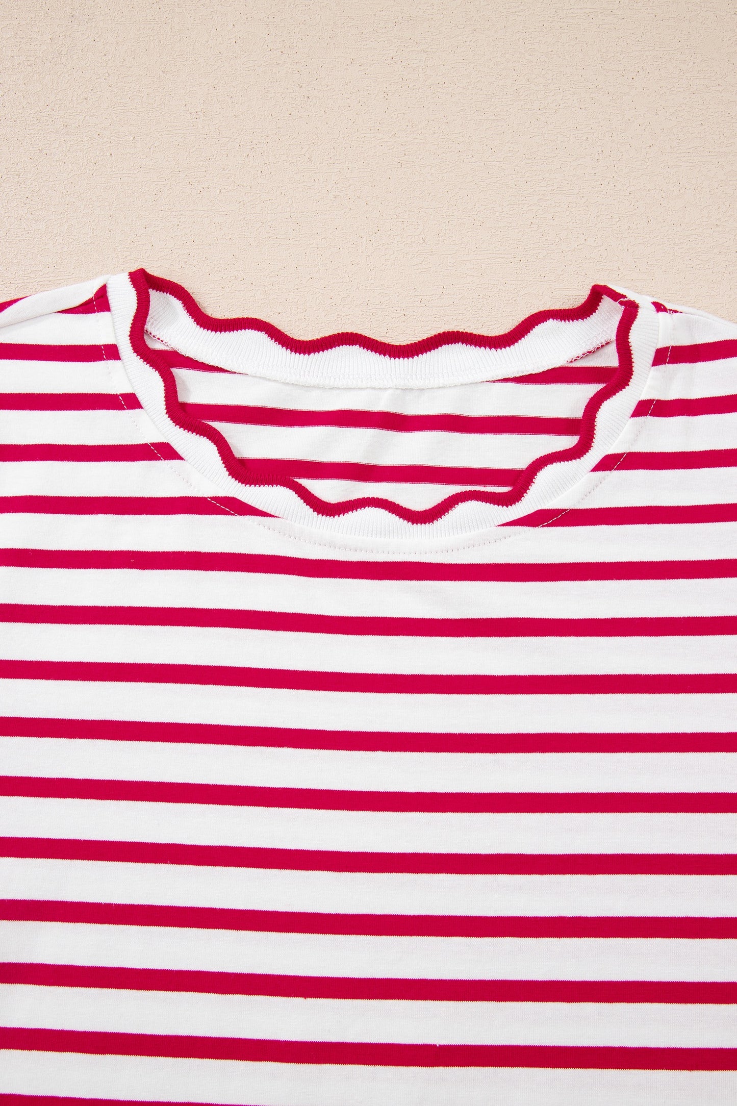 Scalloped Striped Top