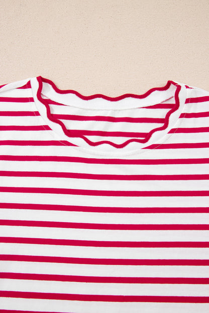 Scalloped Striped Top
