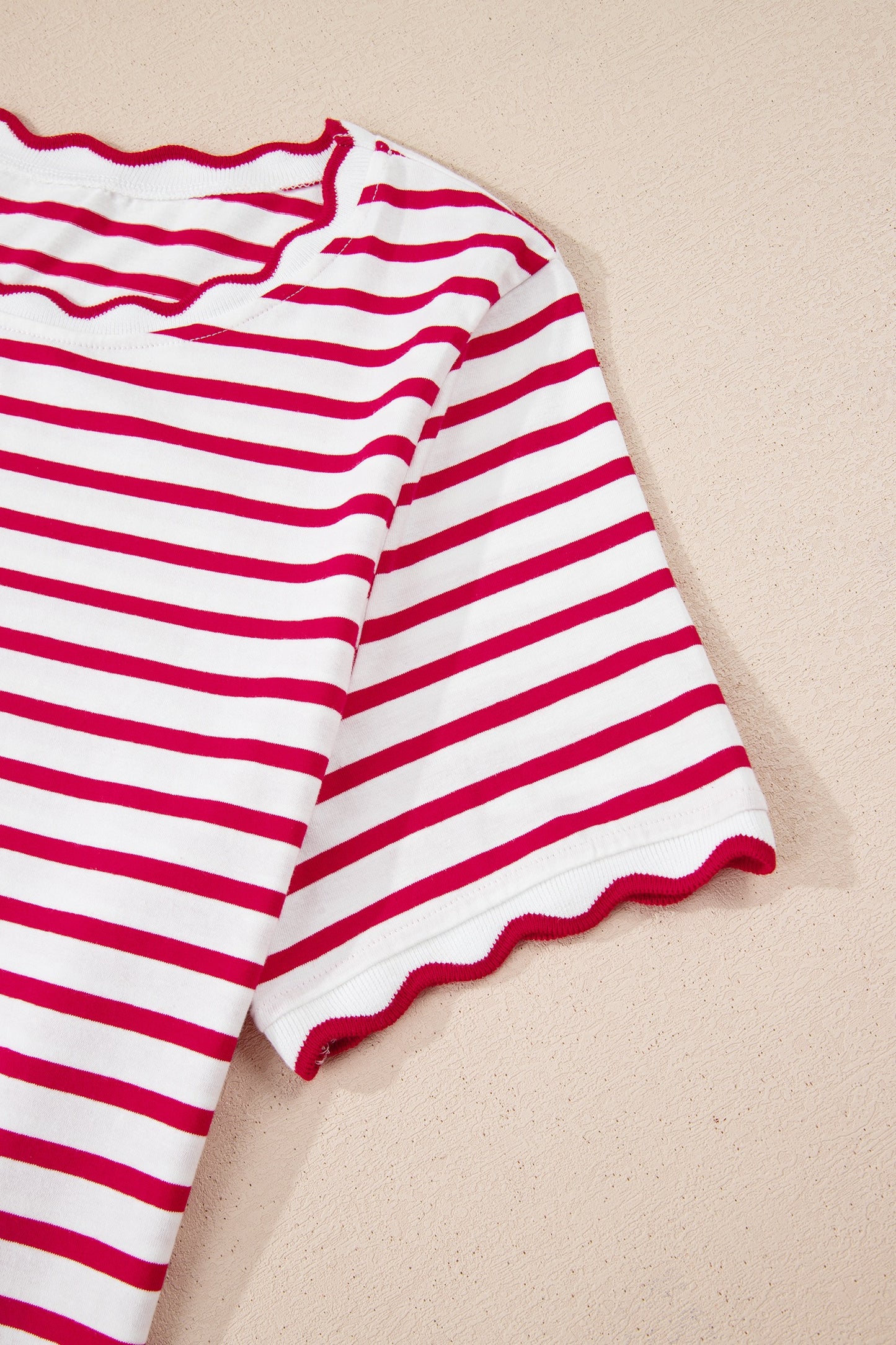 Scalloped Striped Top