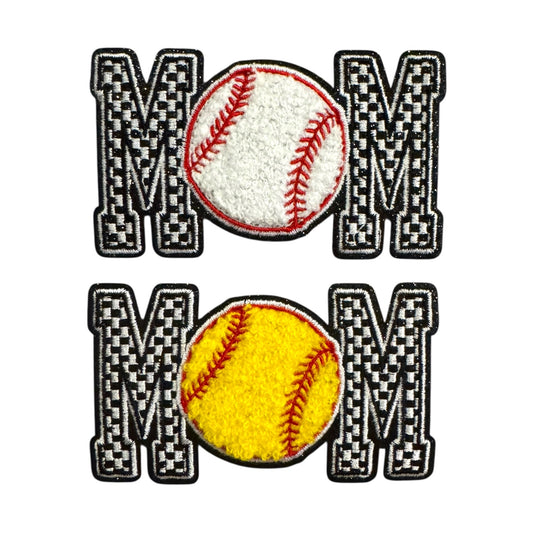 Checkered Sports Mom Patch