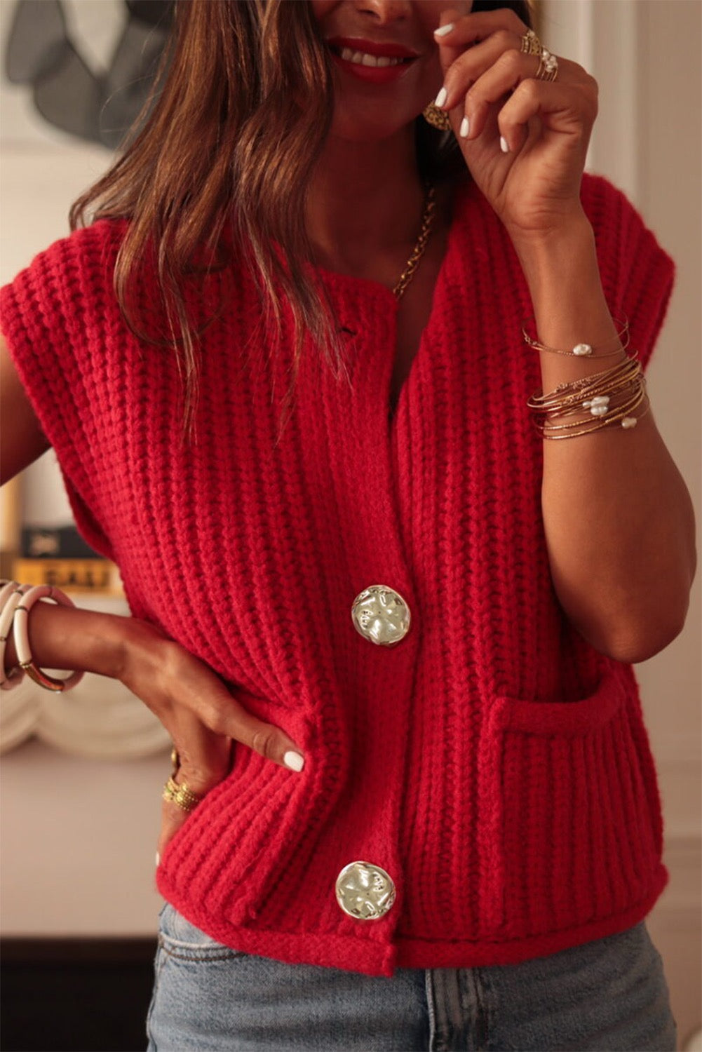 Chunky Knit Sweater Vest