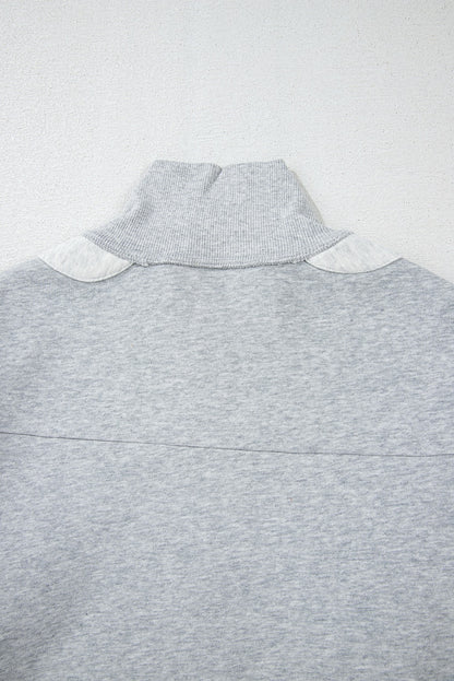 Heathered Colorblock Half Zip Sweatshirt