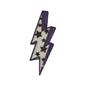Glitter Star Lightning Bolt Patch, Purple- 2"