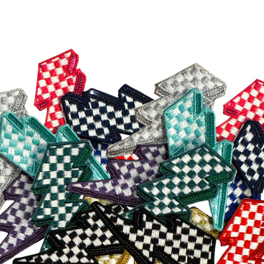 Checkered Lightning Bolt Patch