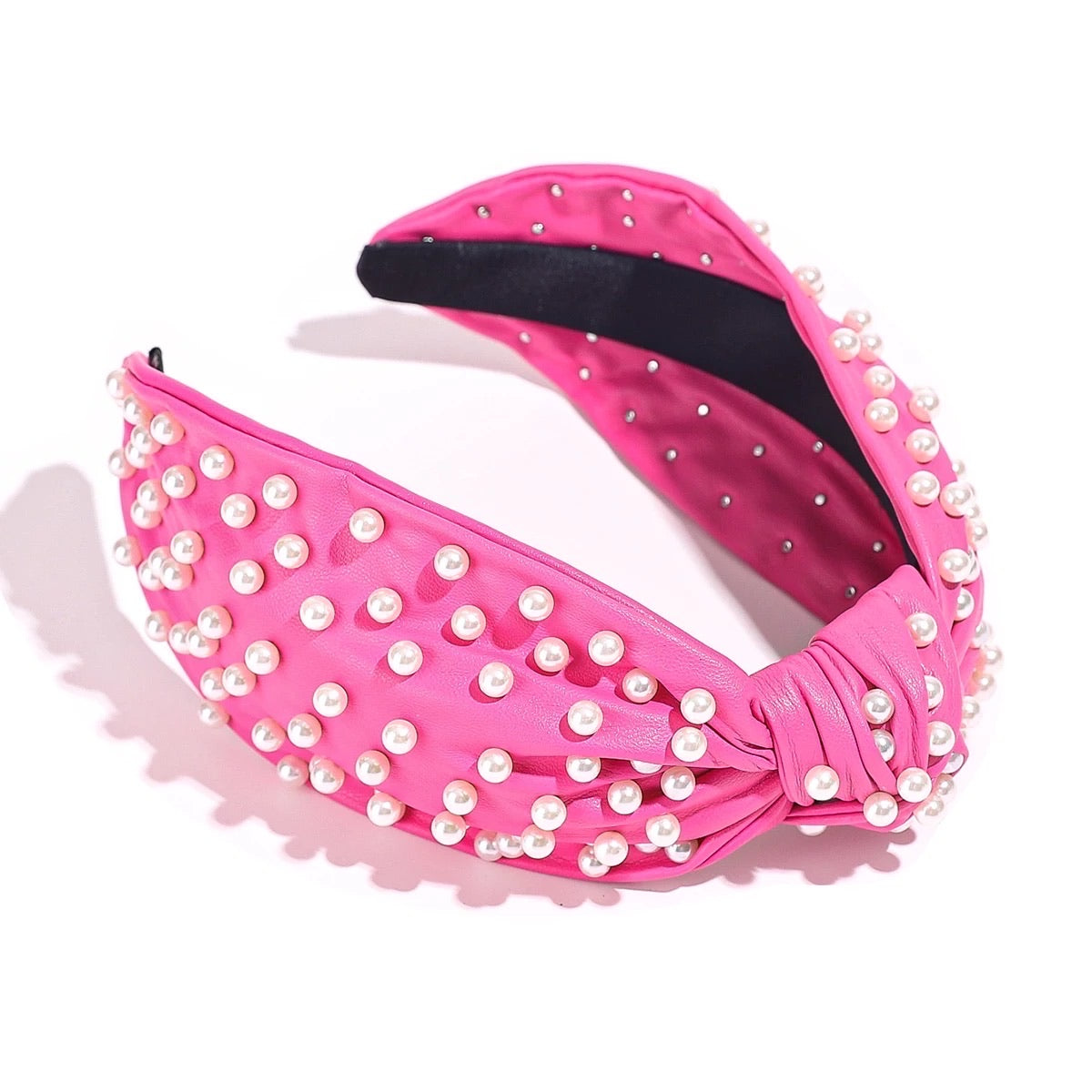 Knotted Leather Pearl Headbands