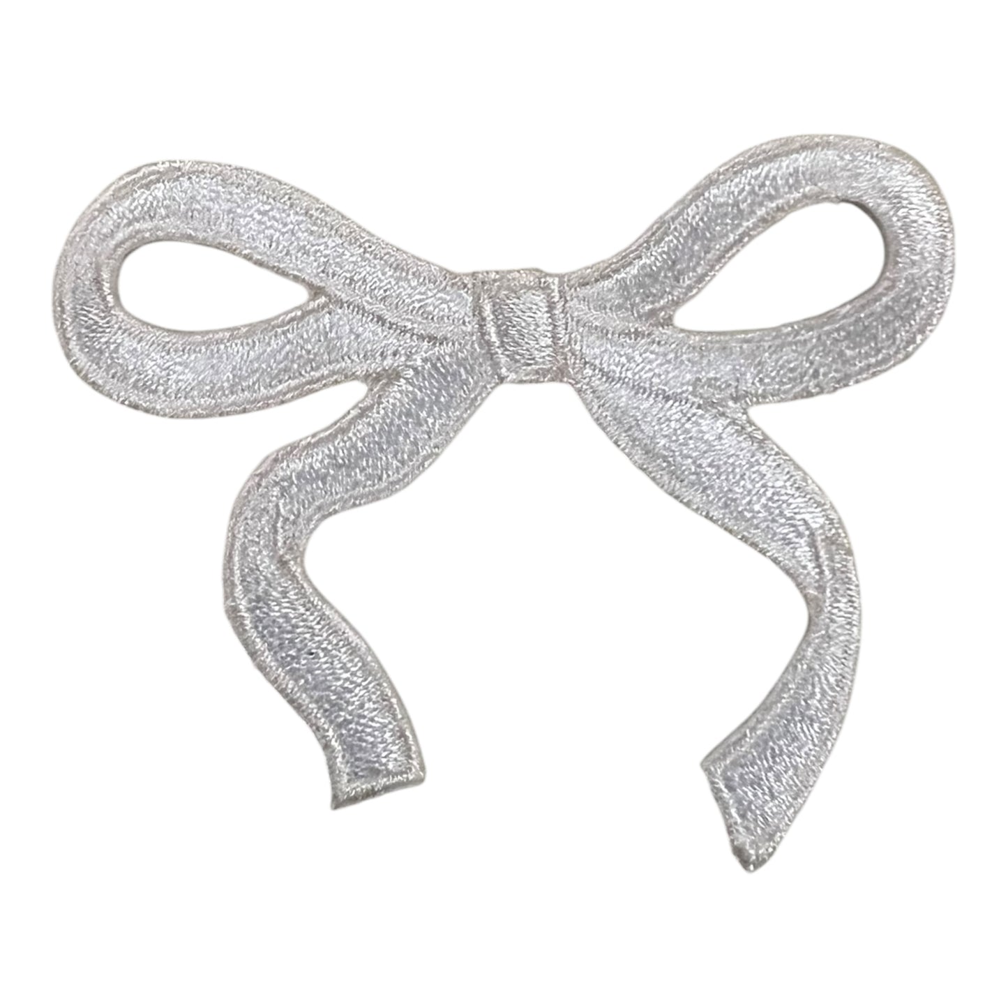 Dainty Bow Patch, White- 2.7"