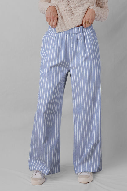Striped Boxer Wide Leg Pant