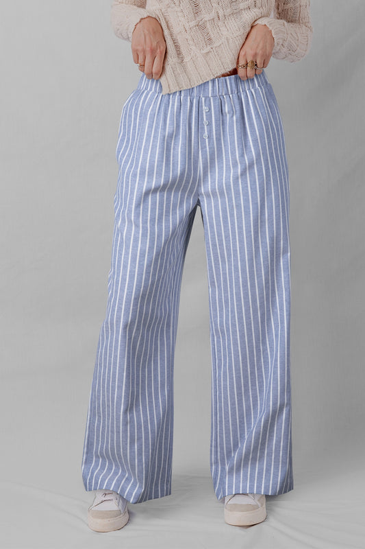 Striped Boxer Wide Leg Pant