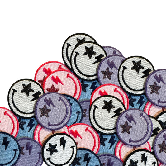 Smiley Star & Bolt Patch