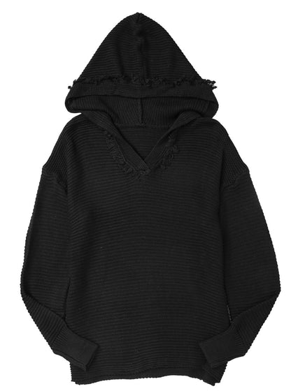 Ribbed Sweater Hoodie