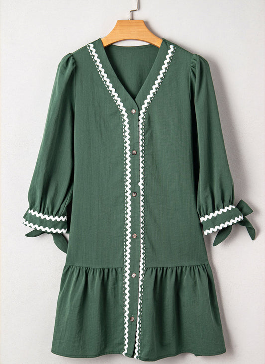 Green Ric Rac Shift Dress