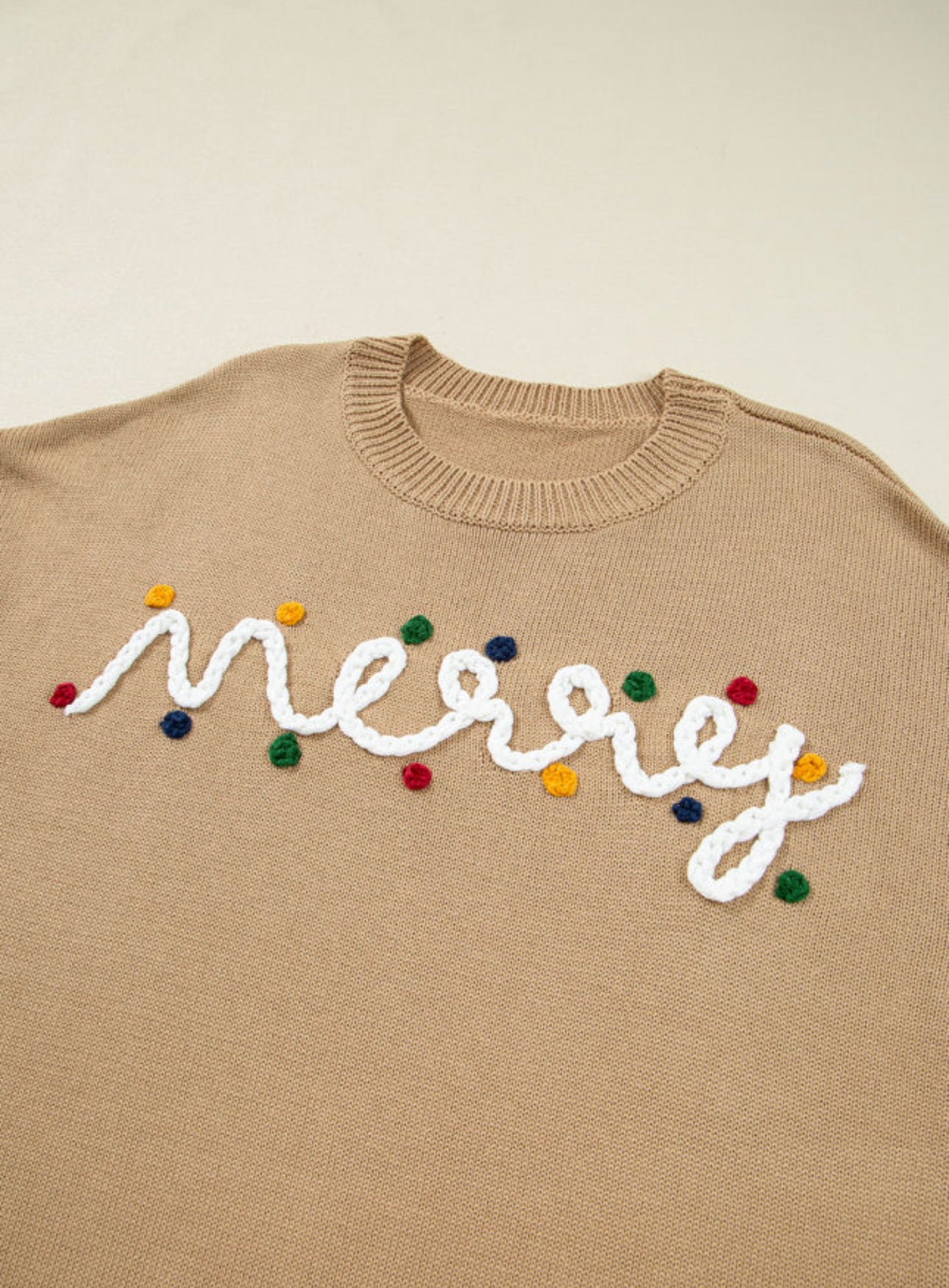 Embroidered Merry Lights Sweater
