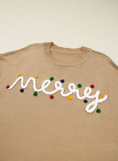 Embroidered Merry Lights Sweater