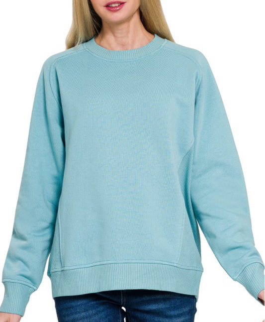 Ribbed Fleece Sweatshirt