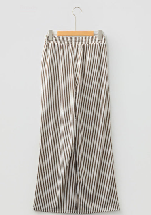 Brown Stripe Wide Leg Pants