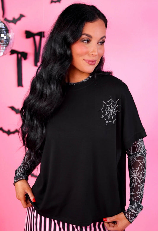 JL Rhinestone Web Tee