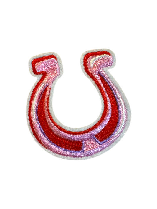 Preppy Pink Horseshoe Patch