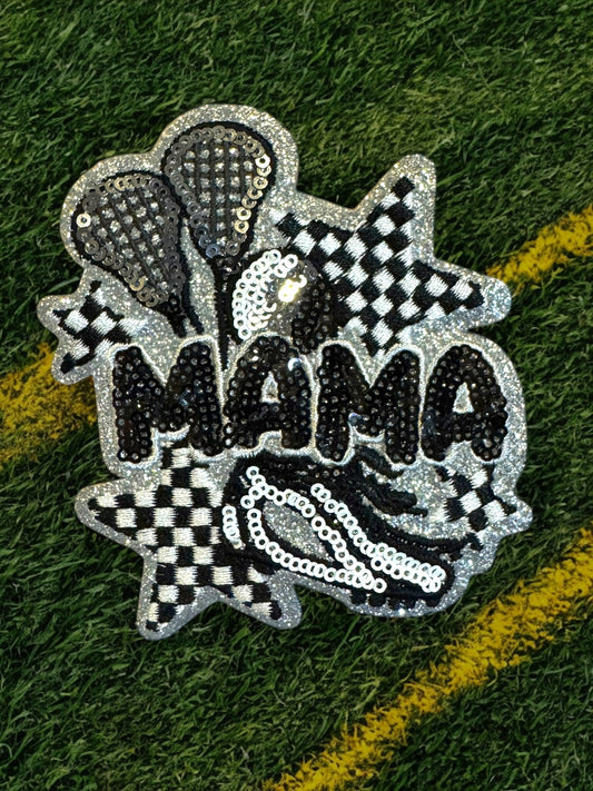 Lacrosse Mama Checkered Star Patch
