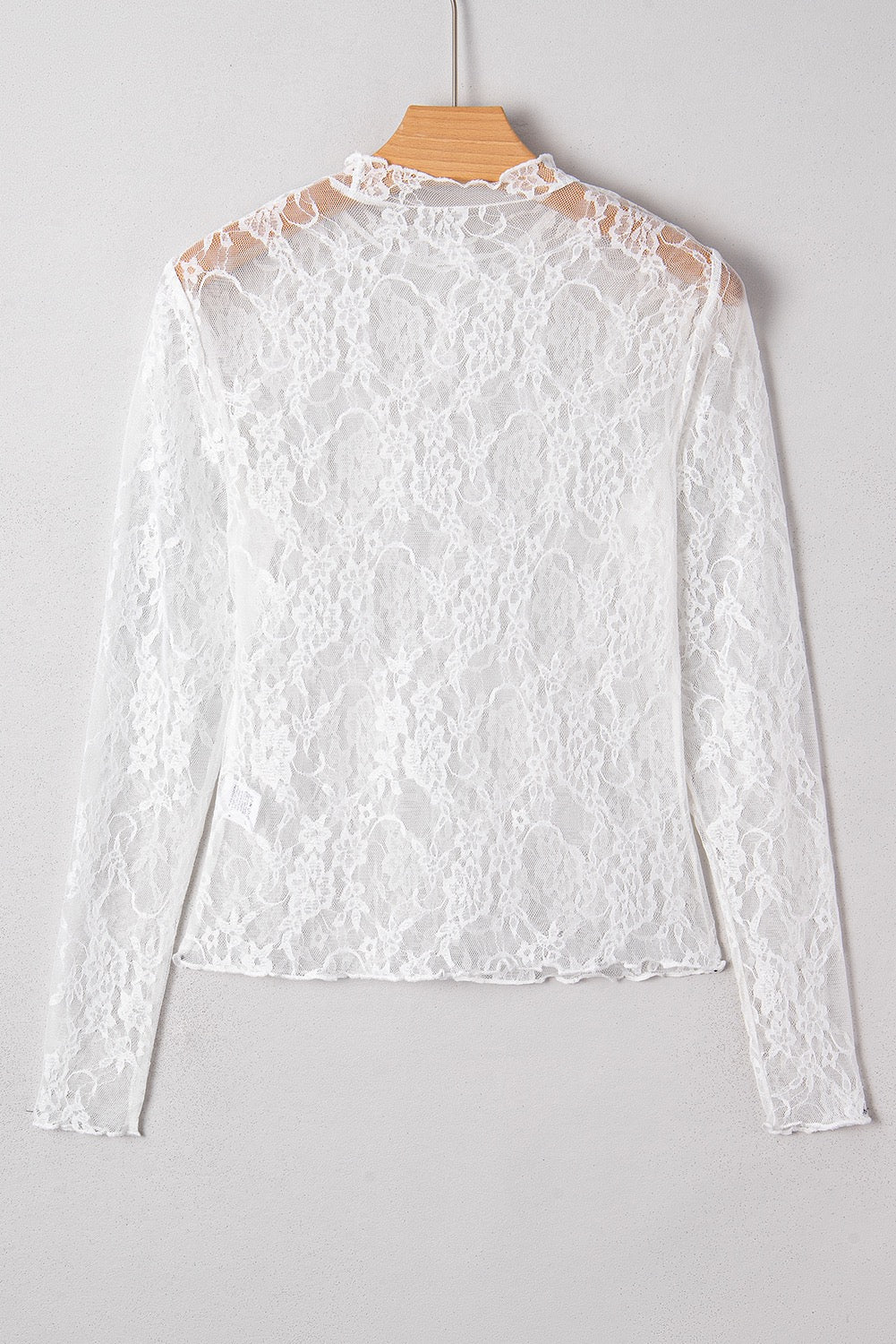 White Floral Lace Sheer Layering Top