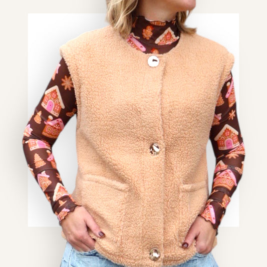 Gingerbread Mesh Layering Top