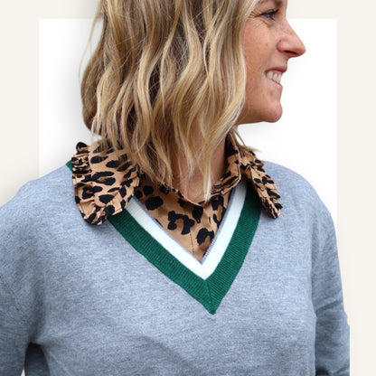 Color block Varsity sweater