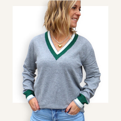 Color block Varsity sweater