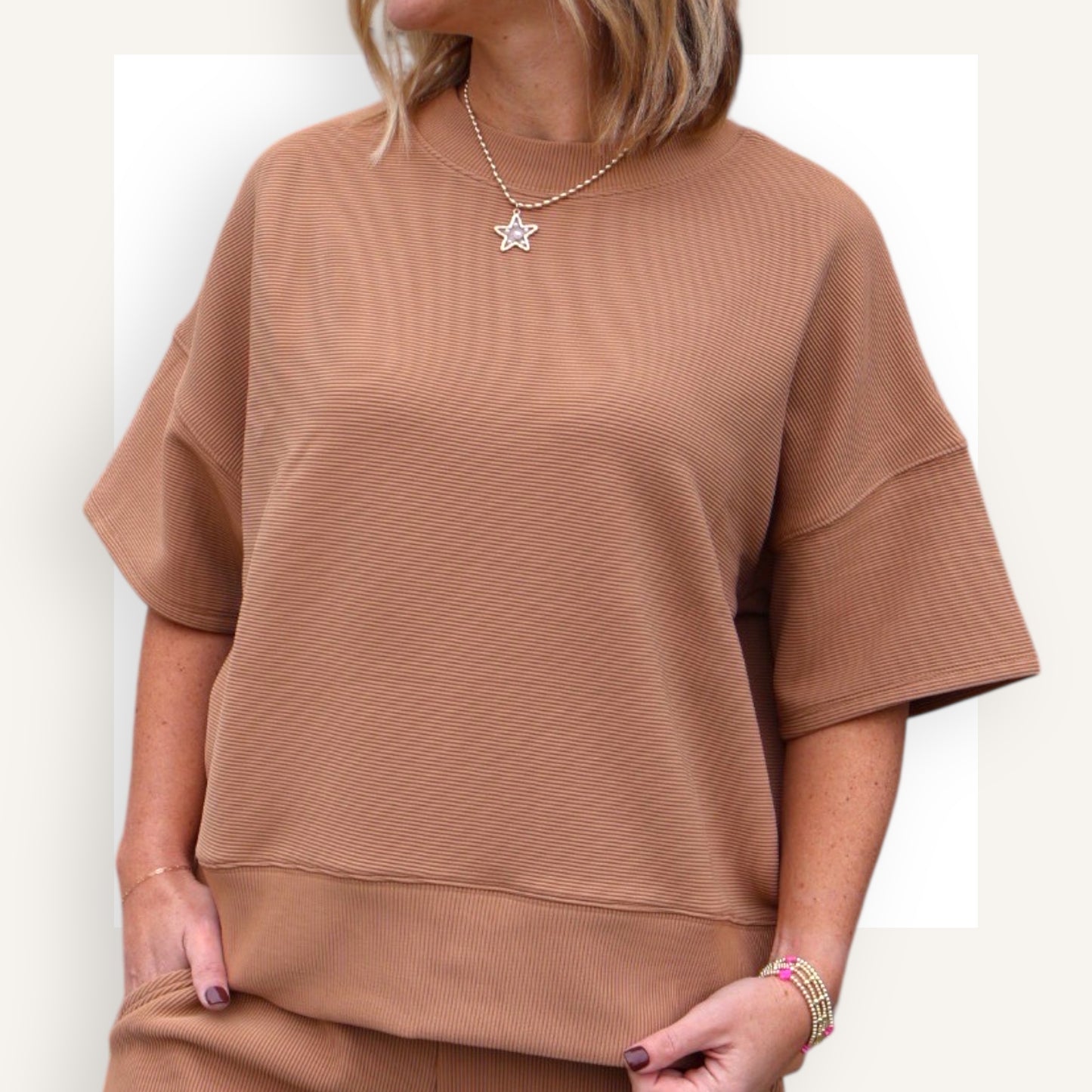 Ribbed Wide Leg Tshirt Set