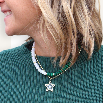 Pearl Studded Star Necklace