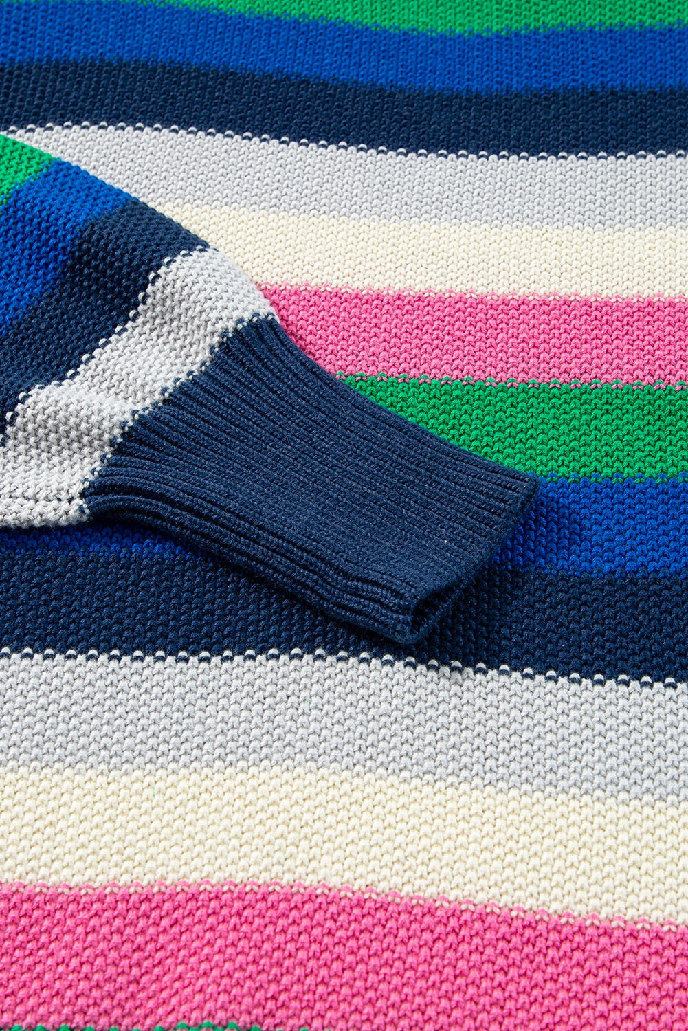 Multi Color Navy Wide Stripe Sweater