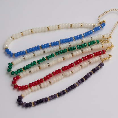Color Block Beaded Necklace