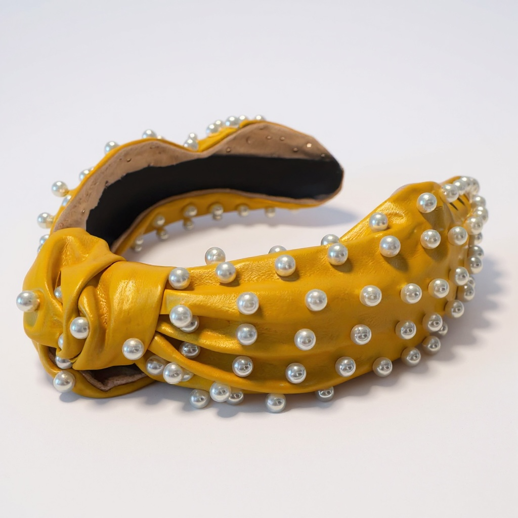 Knotted Leather Pearl Headbands