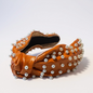 Knotted Leather Pearl Headbands