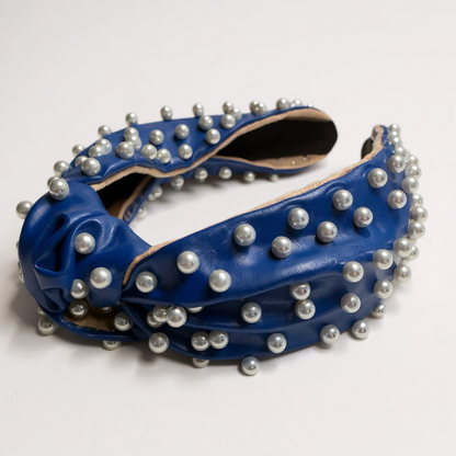 Knotted Leather Pearl Headbands