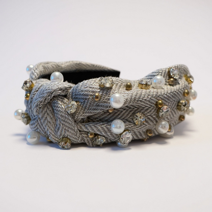 Knotted Herringbone with Pearls & Crystals