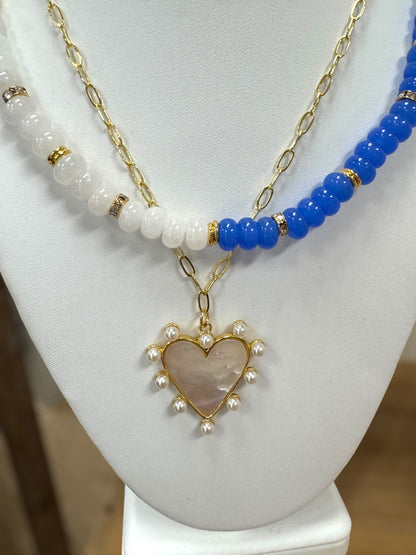 Color Block Beaded Necklace
