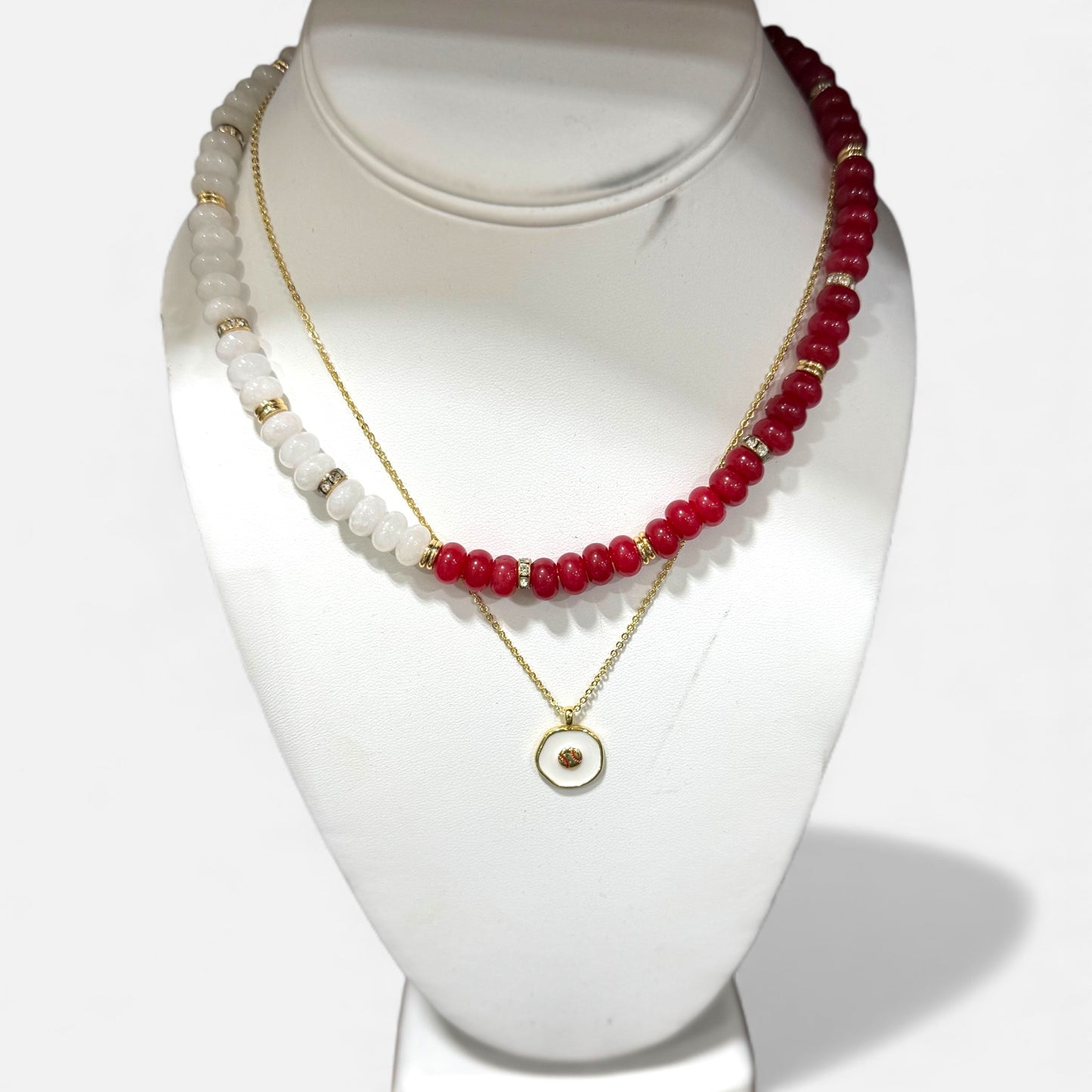Color Block Beaded Necklace