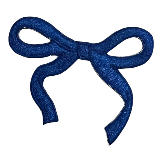 Dainty Bow Patch, Blue- 2.7"