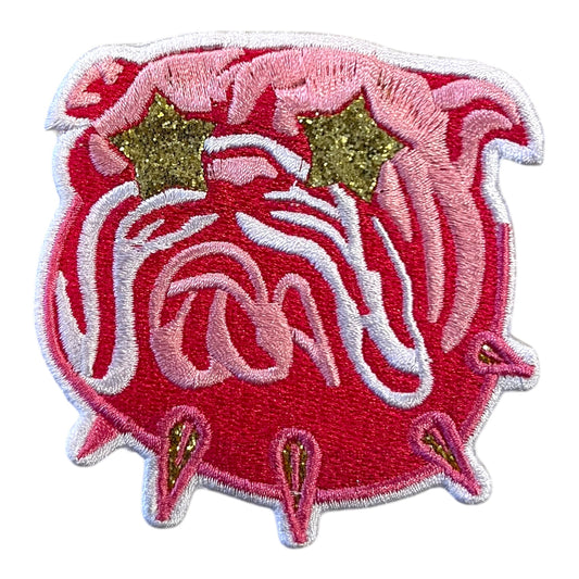 Preppy Bulldog Mascot Patch- 3"