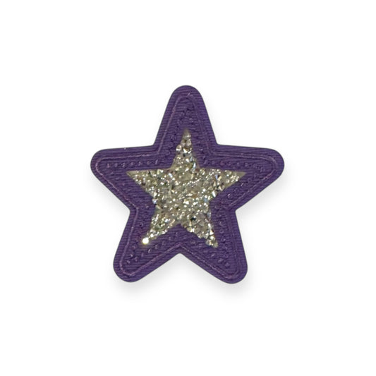 Rhinestone Star Patch, Purple- 2.5"