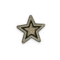 Rhinestone Star Patch, Black- 2.5"